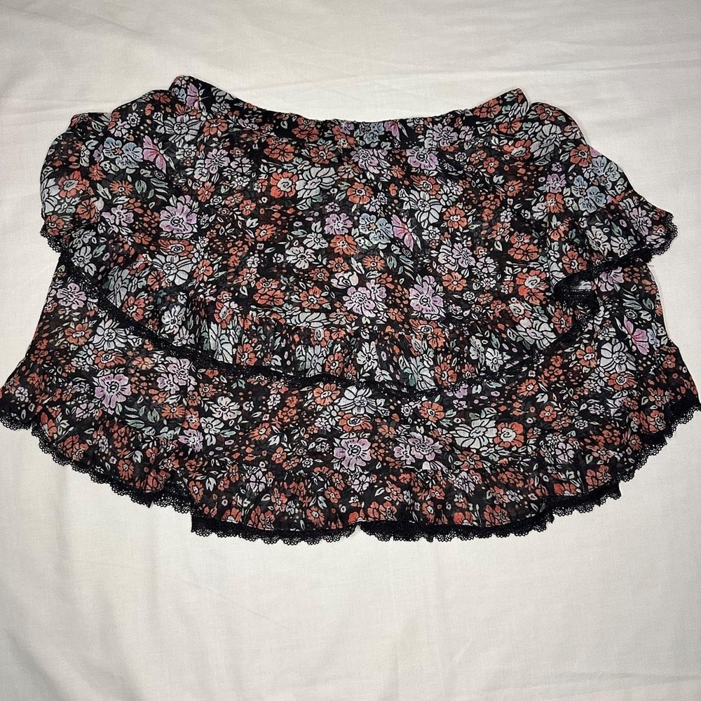 NWT Caracilia Floral Ruffle Tiered Mini Skirt Skort Medium